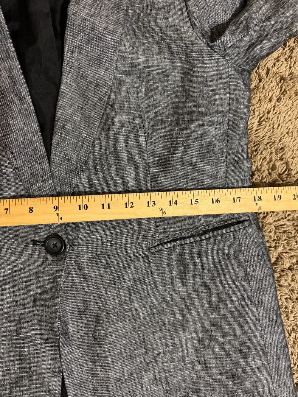 J. Crew Heather Gray Linen Single-Button Blazer Womens size 10 Career Minimalist
